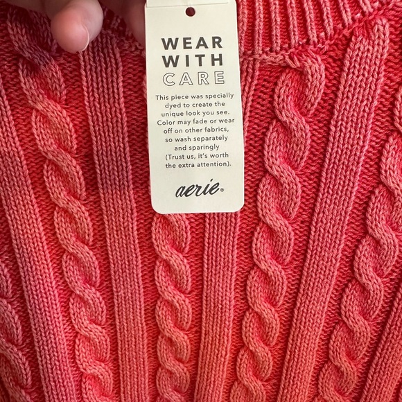 Aerie Mini Cable Sweater Red Size XS and S - Picture 4 of 7